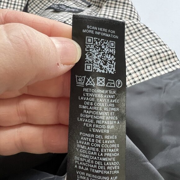 ASOS‎ Miss Selfridge One Button US 8 UK 12 Plaid Office Career Blazer Jacket - Picture 9 of 11